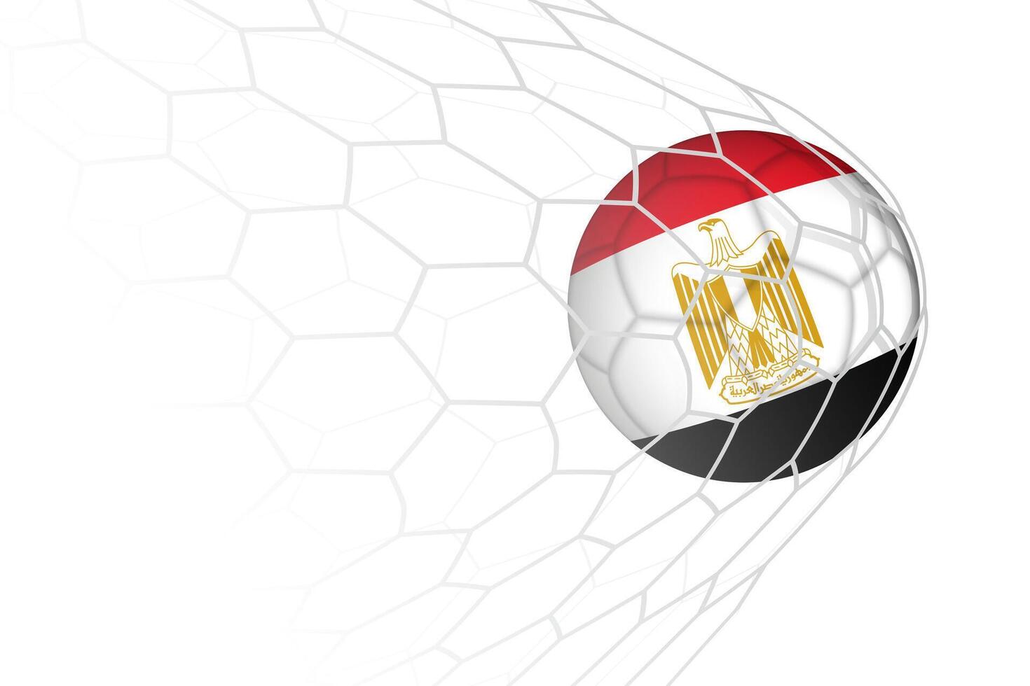 Egypt flag soccer ball in net. vector