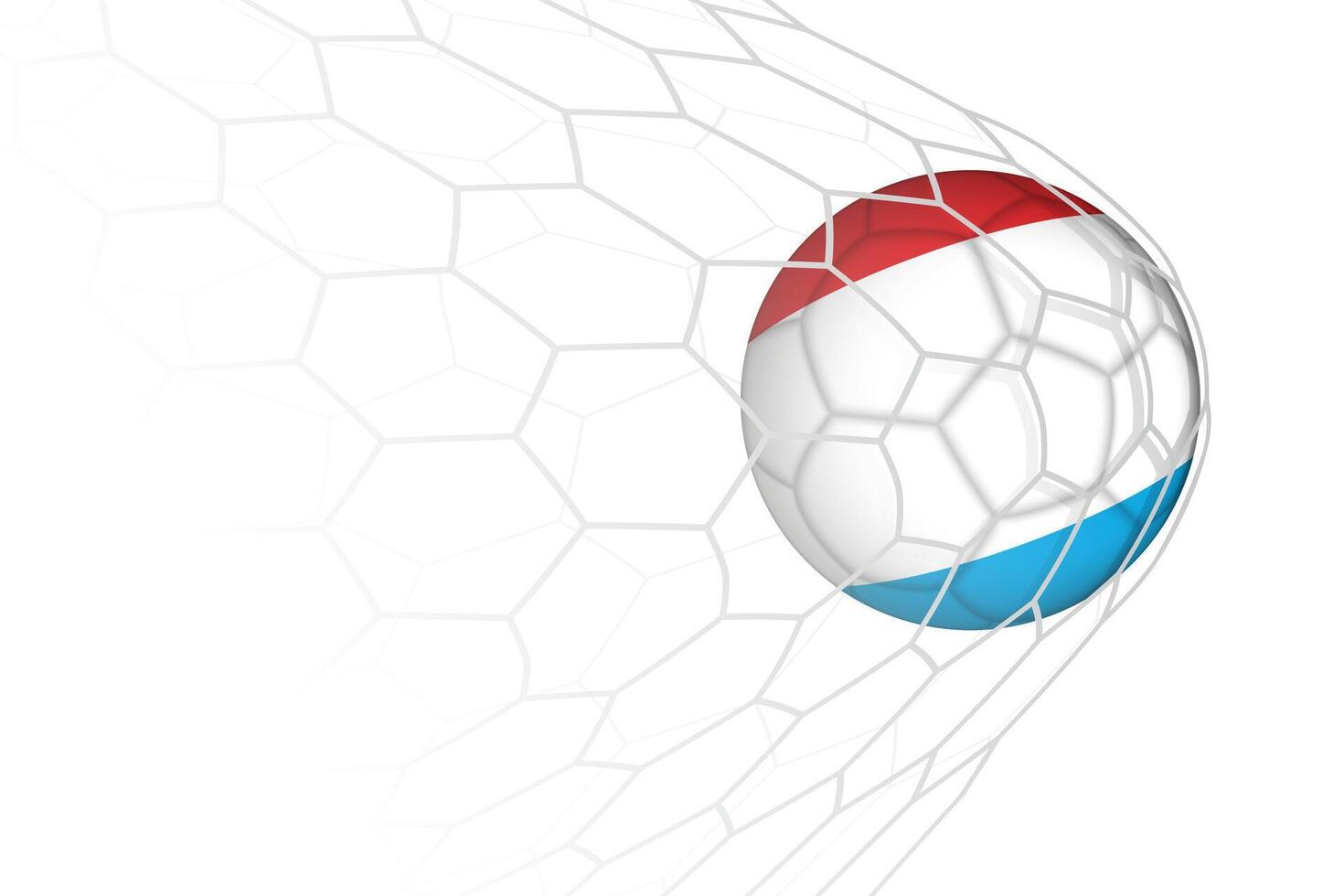 Luxembourg flag soccer ball in net. vector