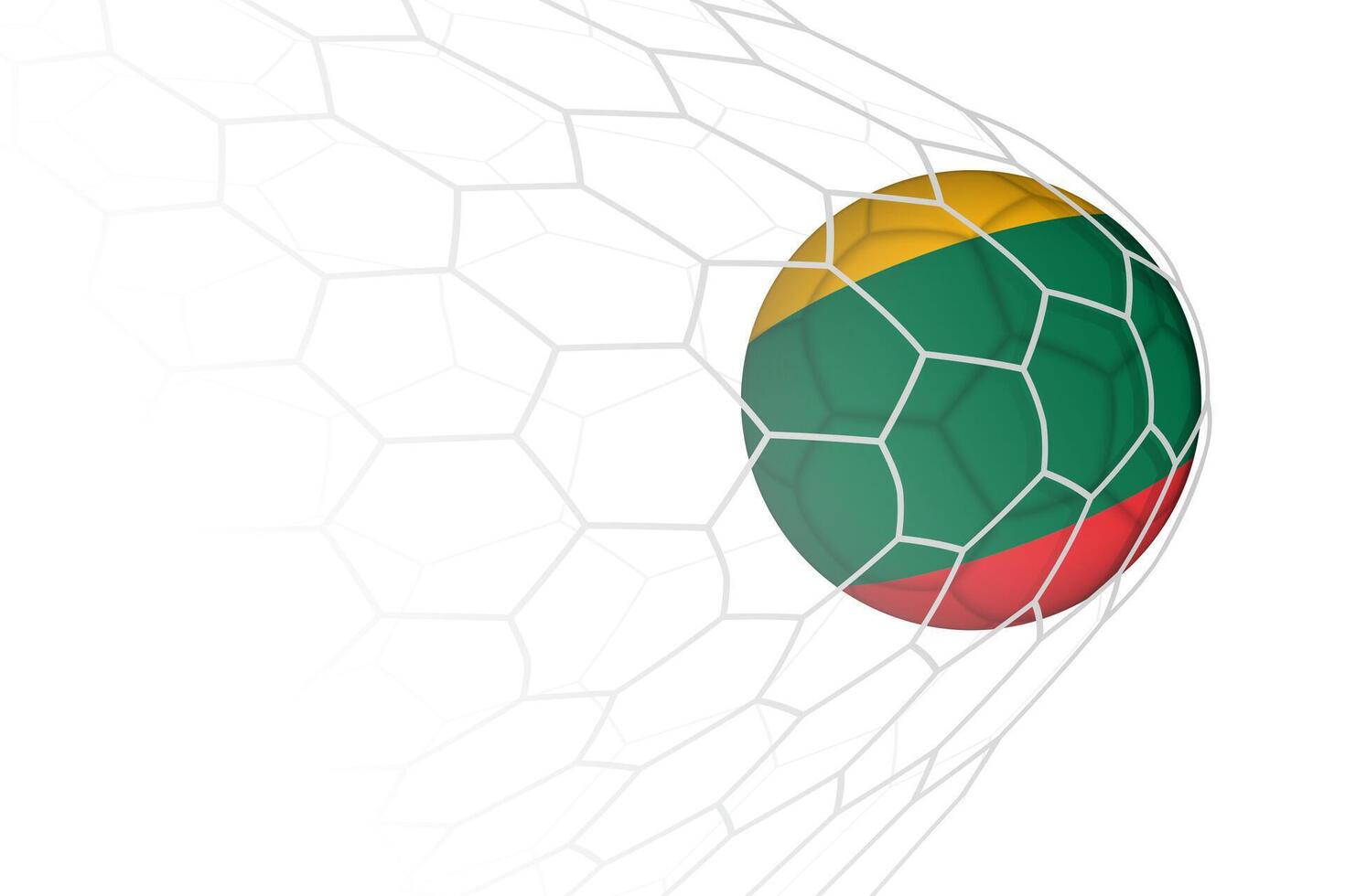 Lithuania flag soccer ball in net. vector