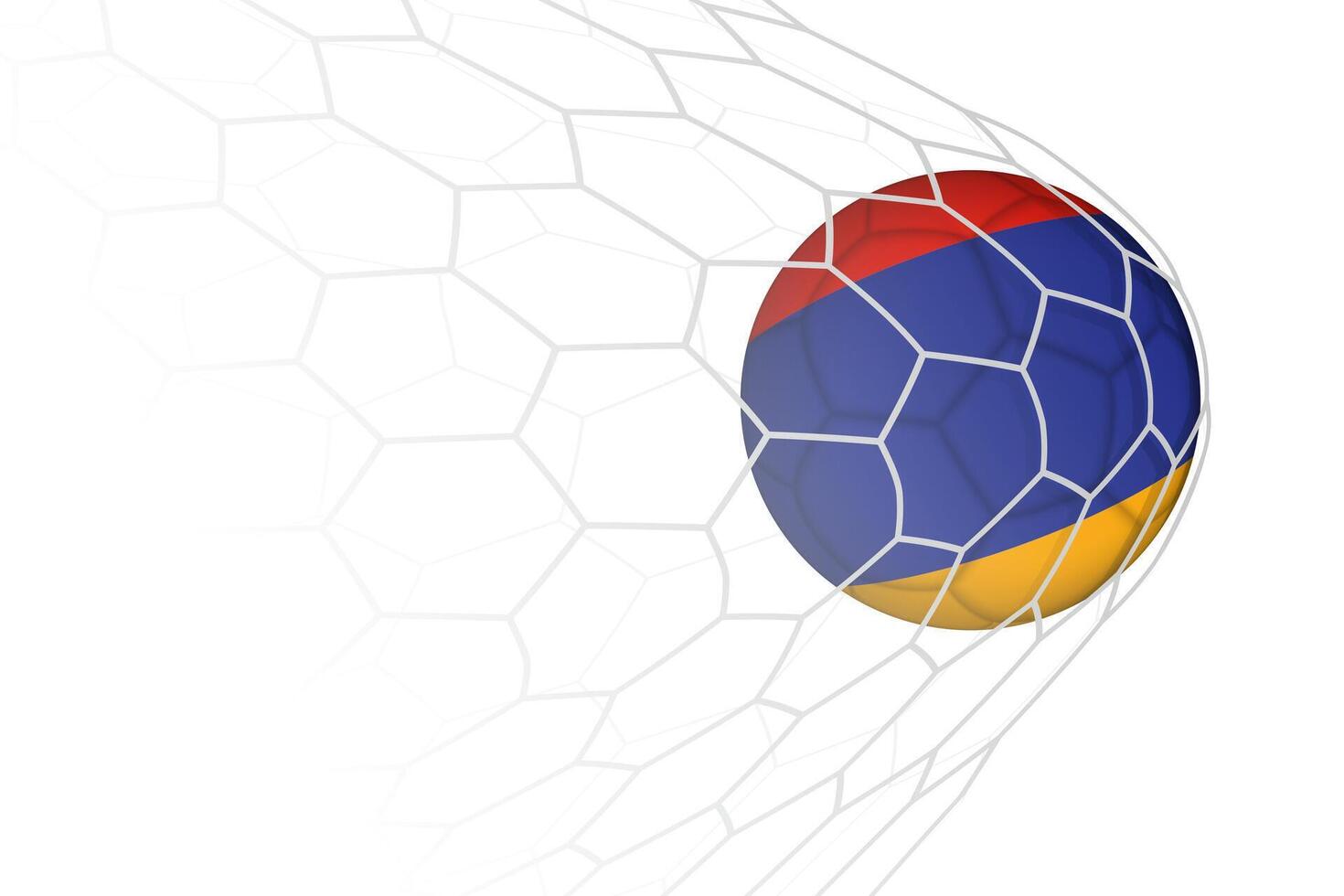 Armenia flag soccer ball in net. vector