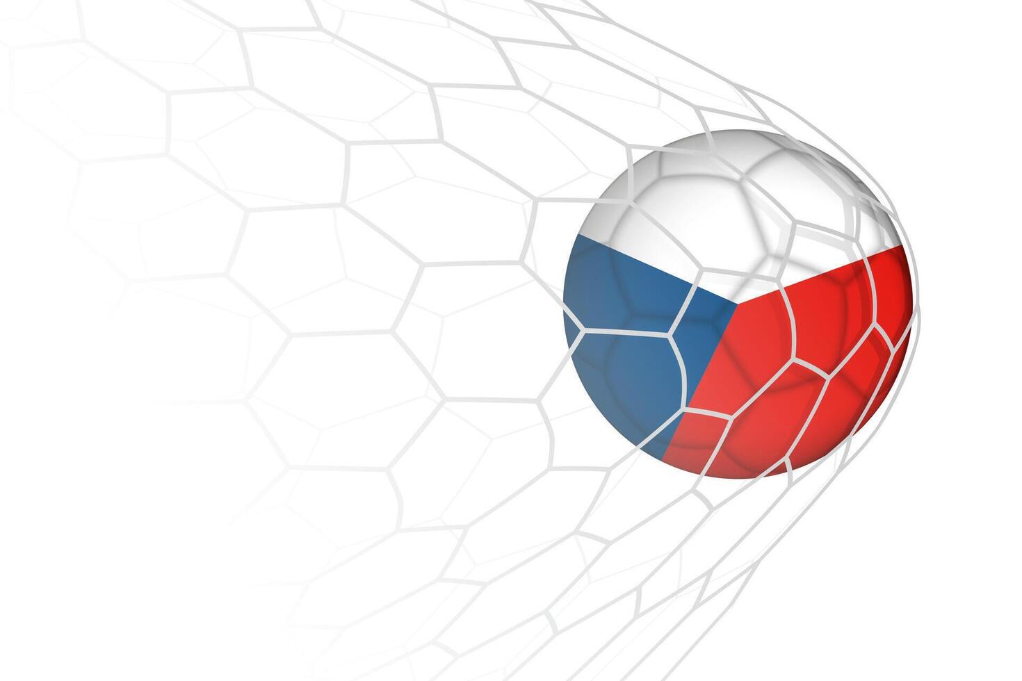 Czech Republic flag soccer ball in net. vector