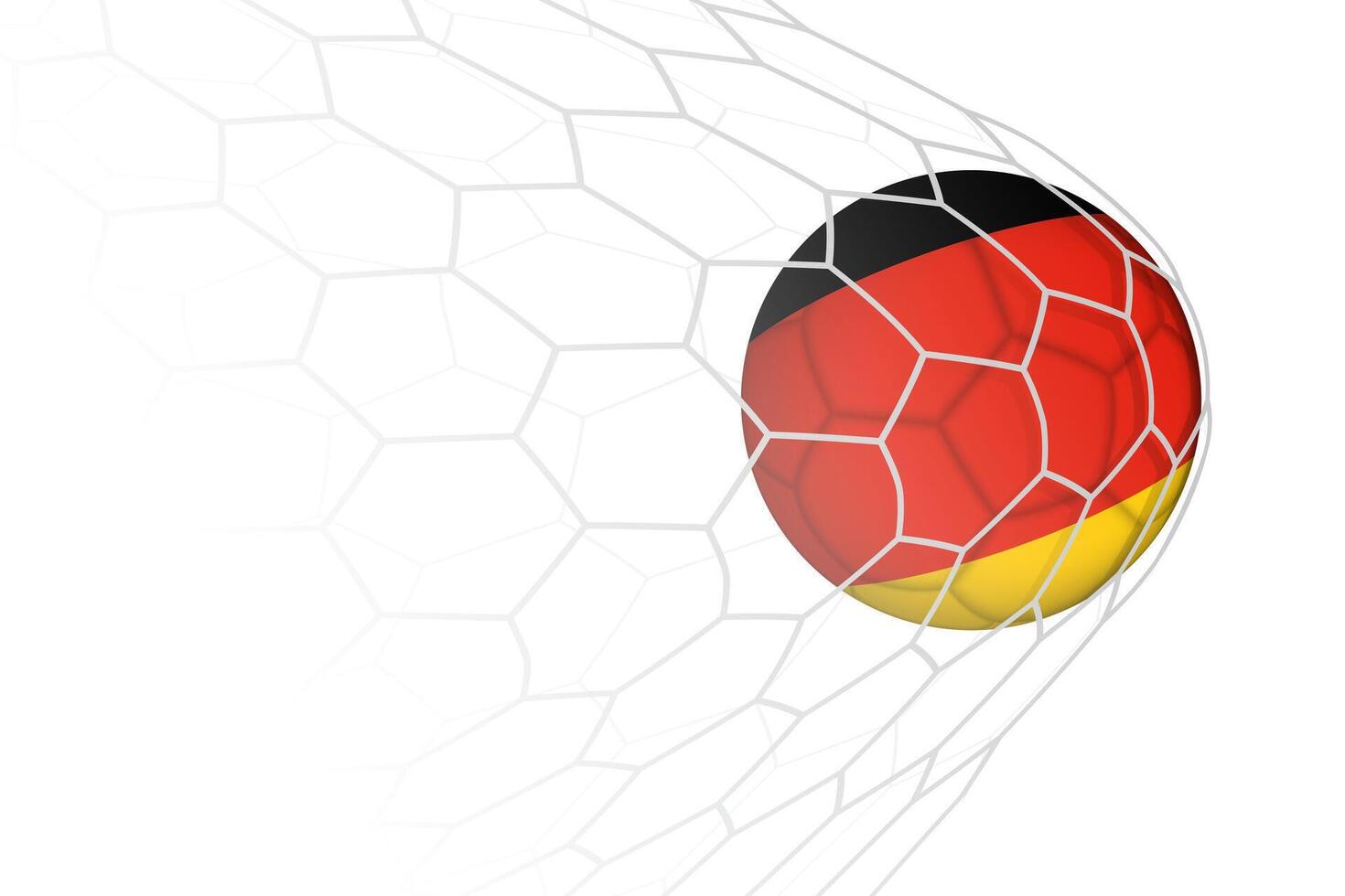 Germany flag soccer ball in net. vector