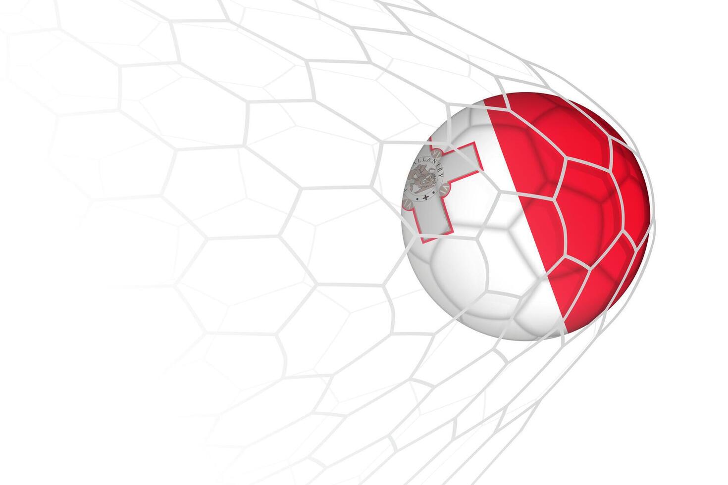Malta flag soccer ball in net. vector