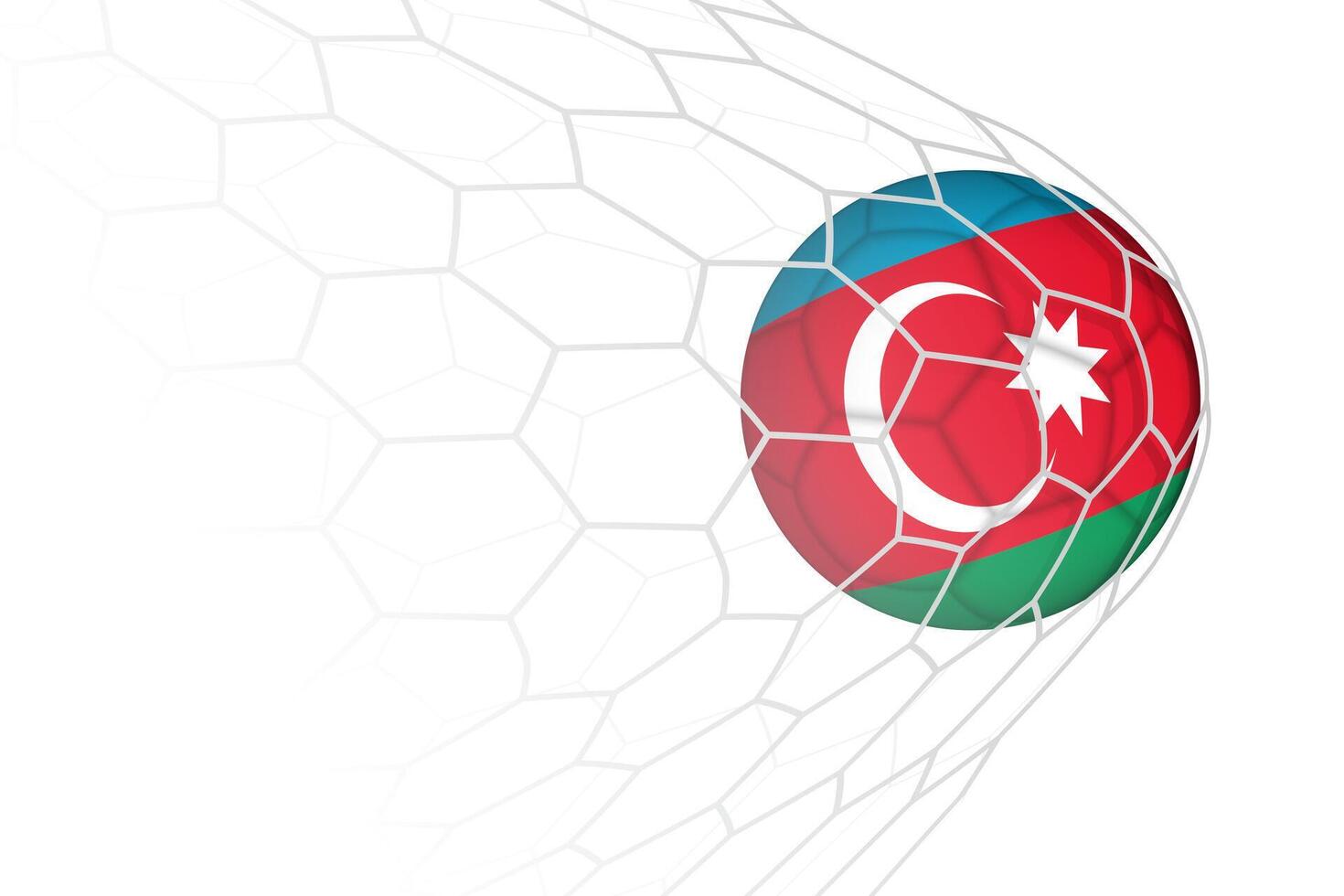 Azerbaijan flag soccer ball in net. vector