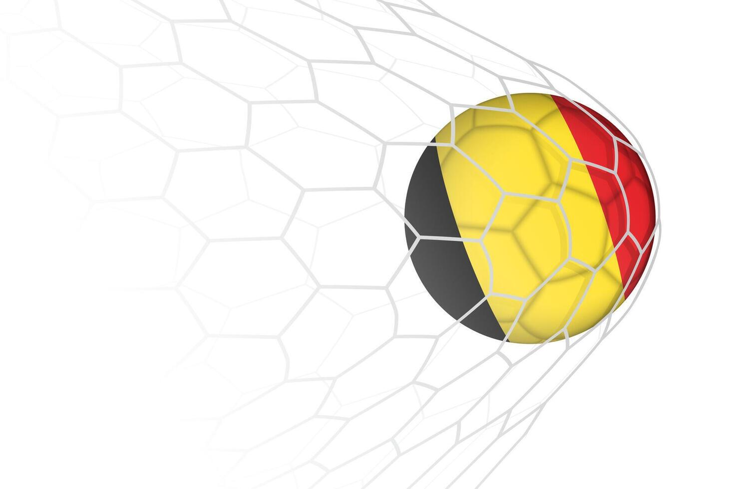 Belgium flag soccer ball in net. vector