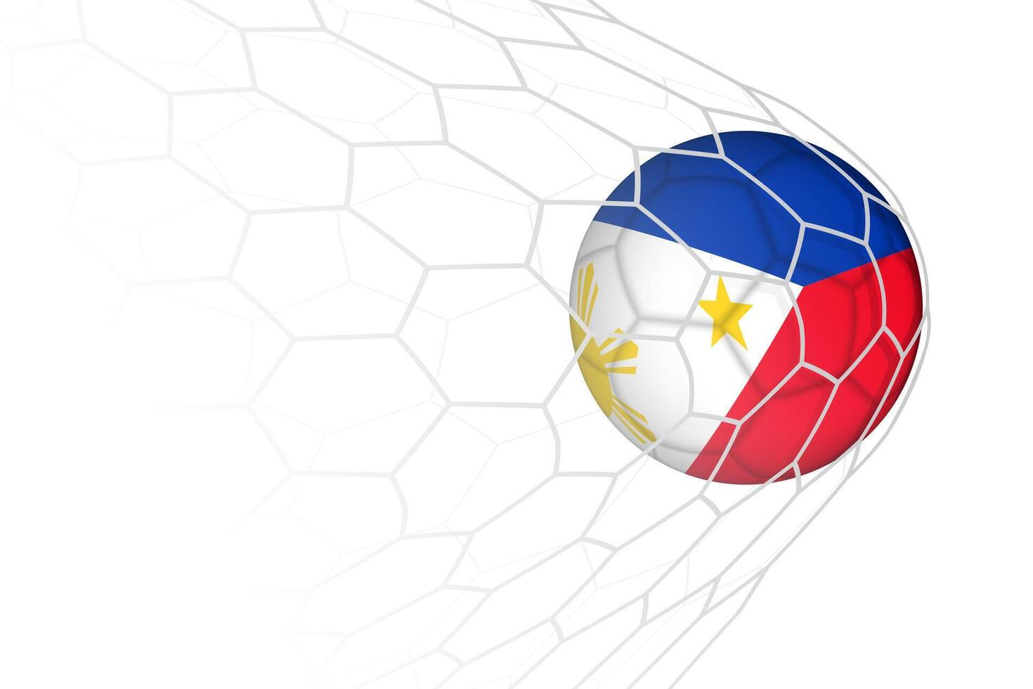 Philippines flag soccer ball in net. vector