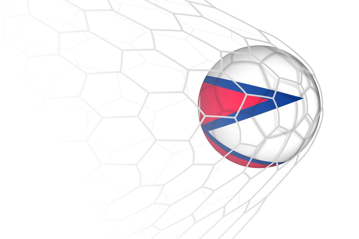 Nepal flag soccer ball in net. vector