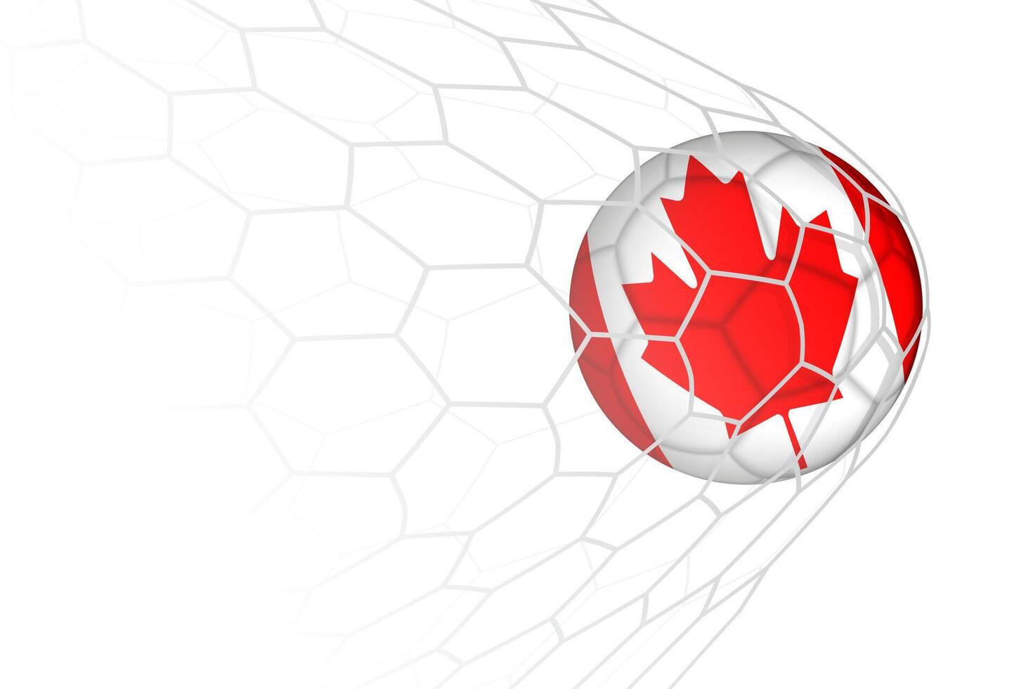Canada flag soccer ball in net. vector
