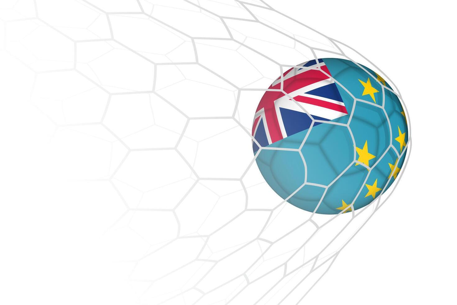 Tuvalu flag soccer ball in net. vector