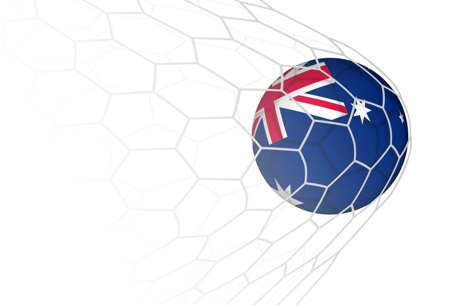Australia flag soccer ball in net. vector