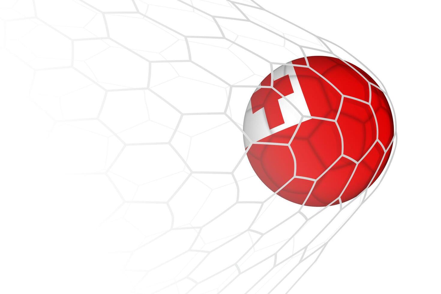 Tonga flag soccer ball in net. vector