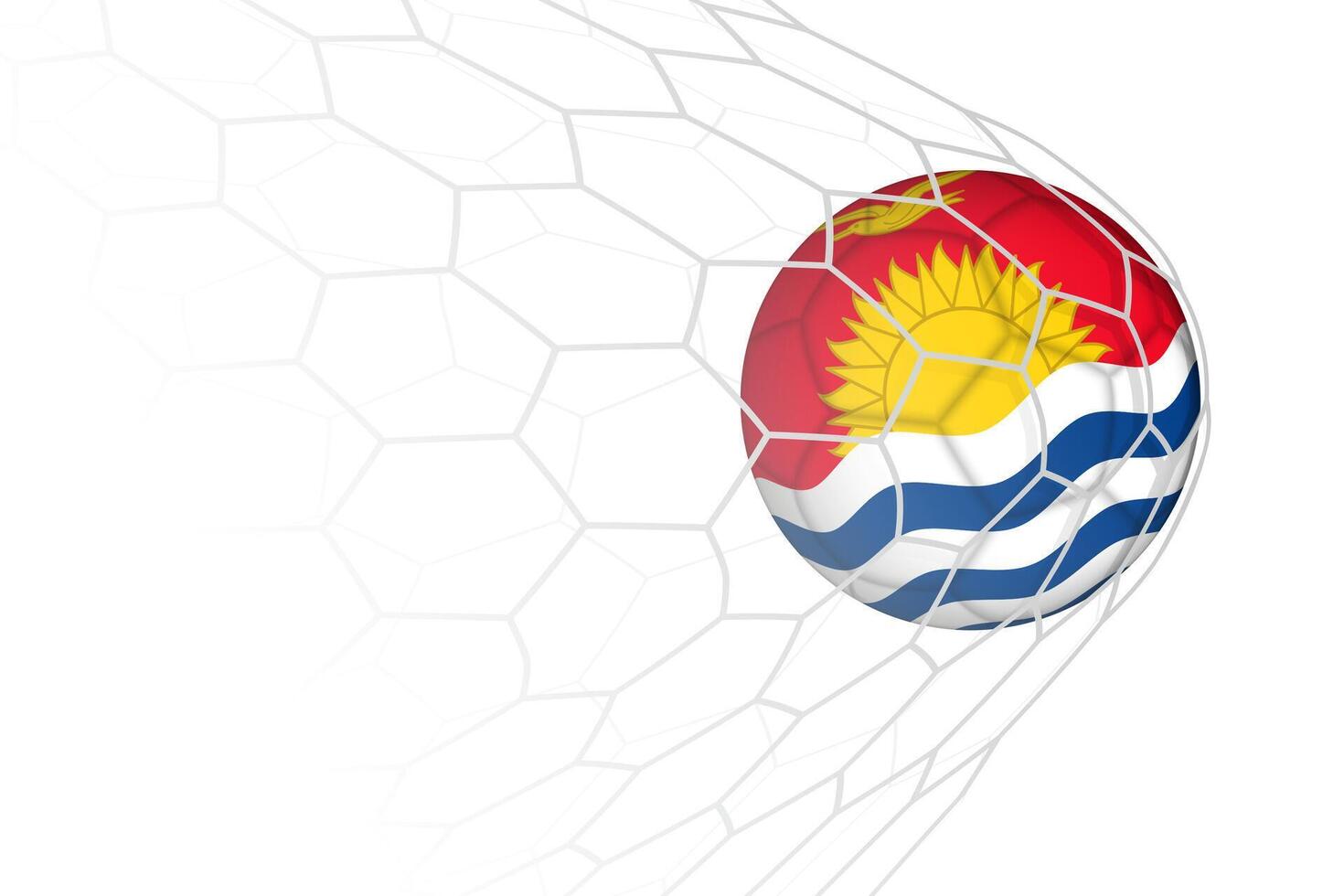 Kiribati flag soccer ball in net. vector