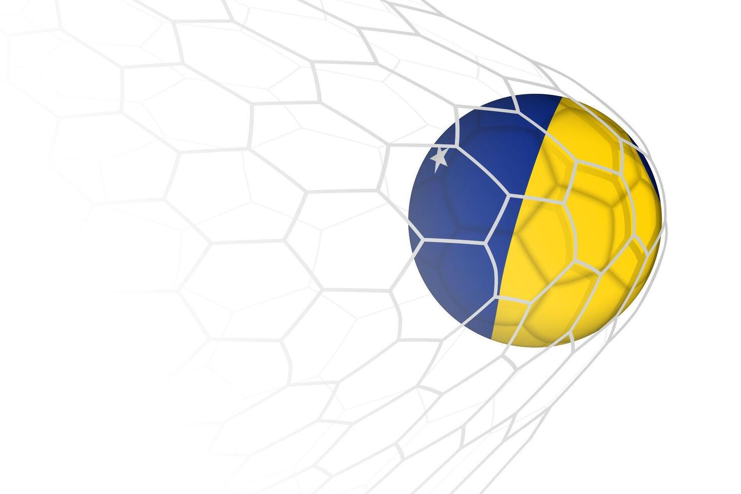 Tokelau flag soccer ball in net. vector