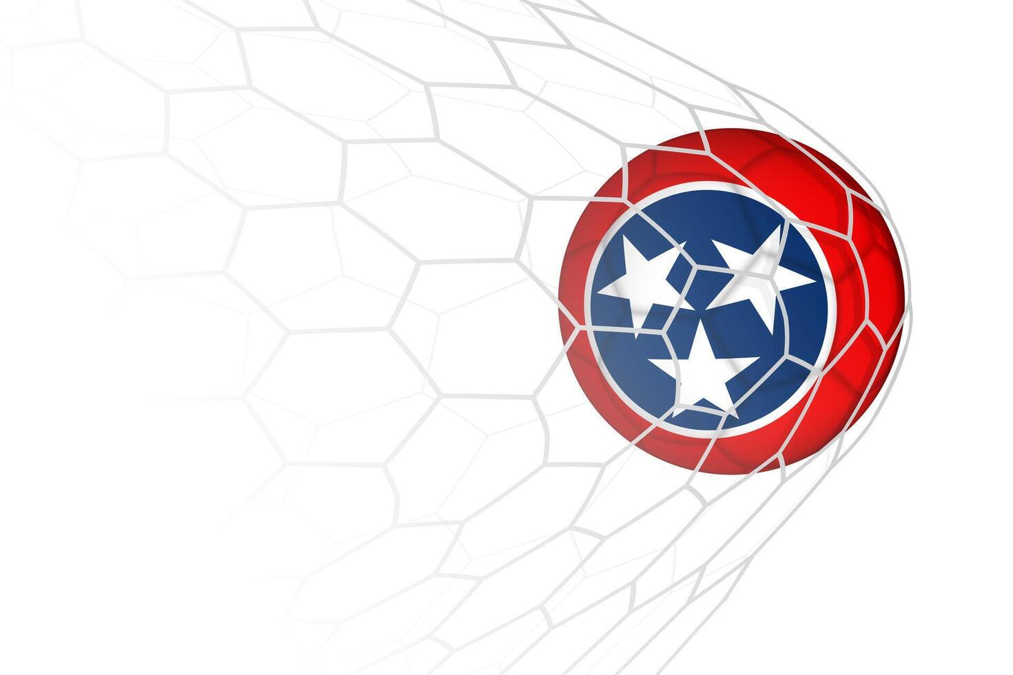 Tennessee flag soccer ball in net. vector