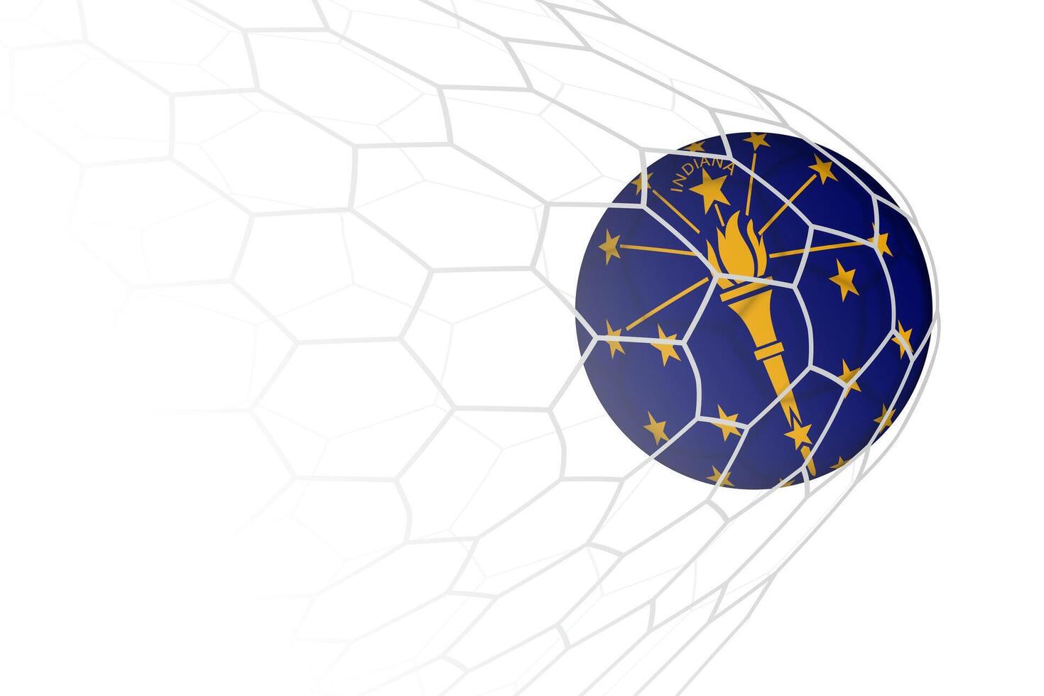 Indiana flag soccer ball in net. vector