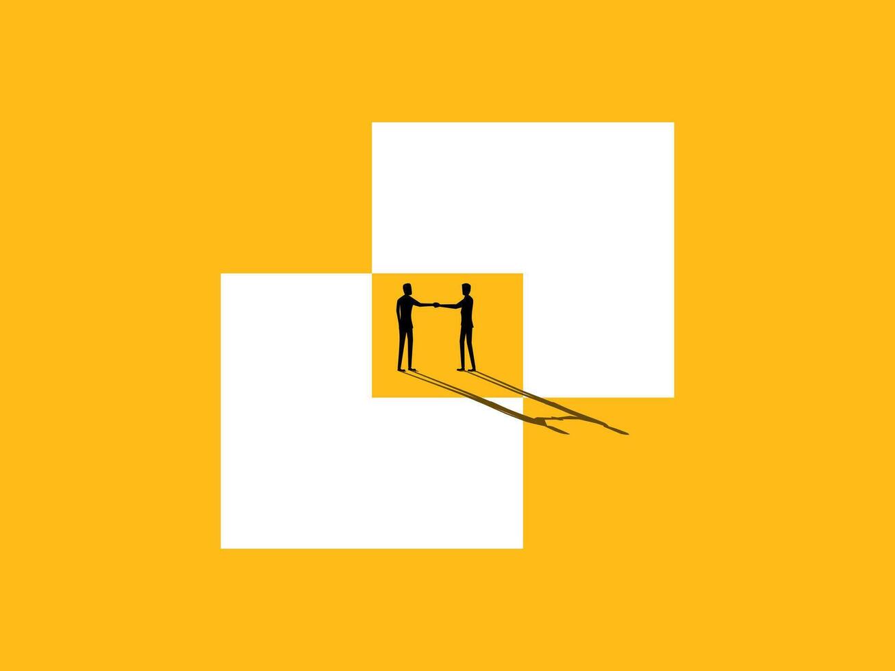 Make a deal, Businessman shaking hands on square area vector