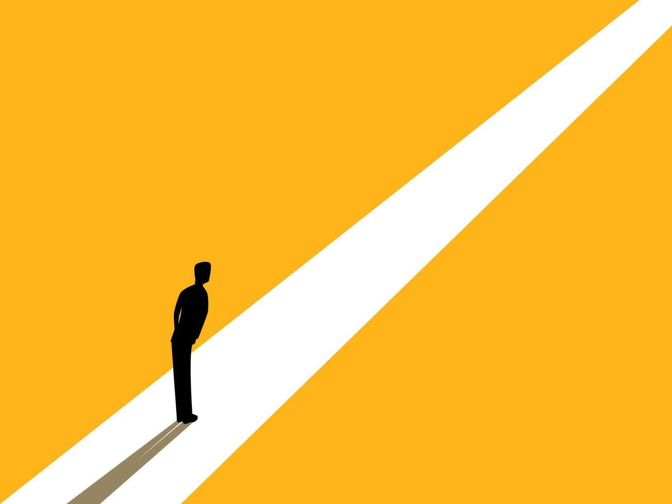 businessman looks to the future of his career path vector