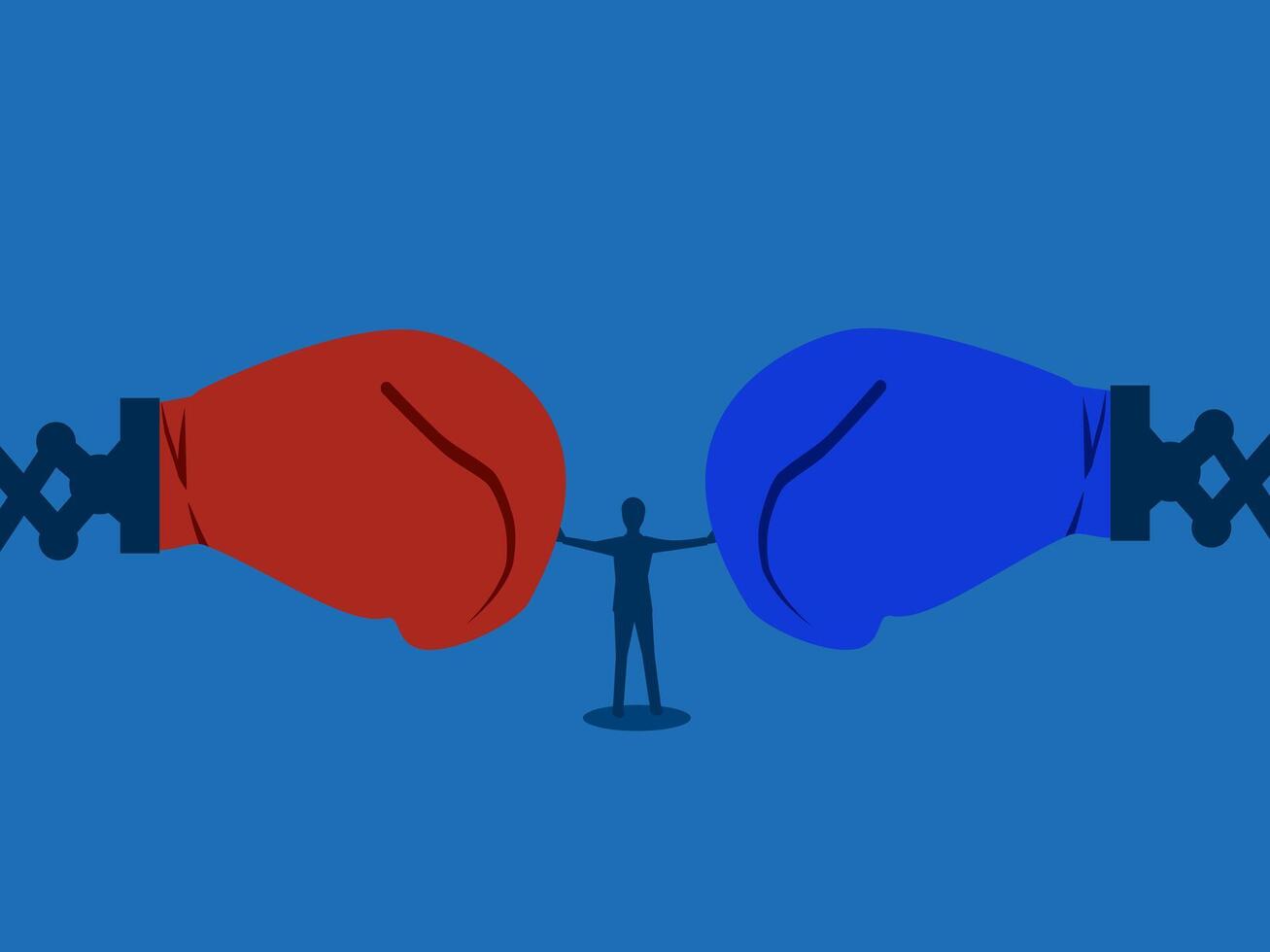 Businessman forbids people from punching each other vector