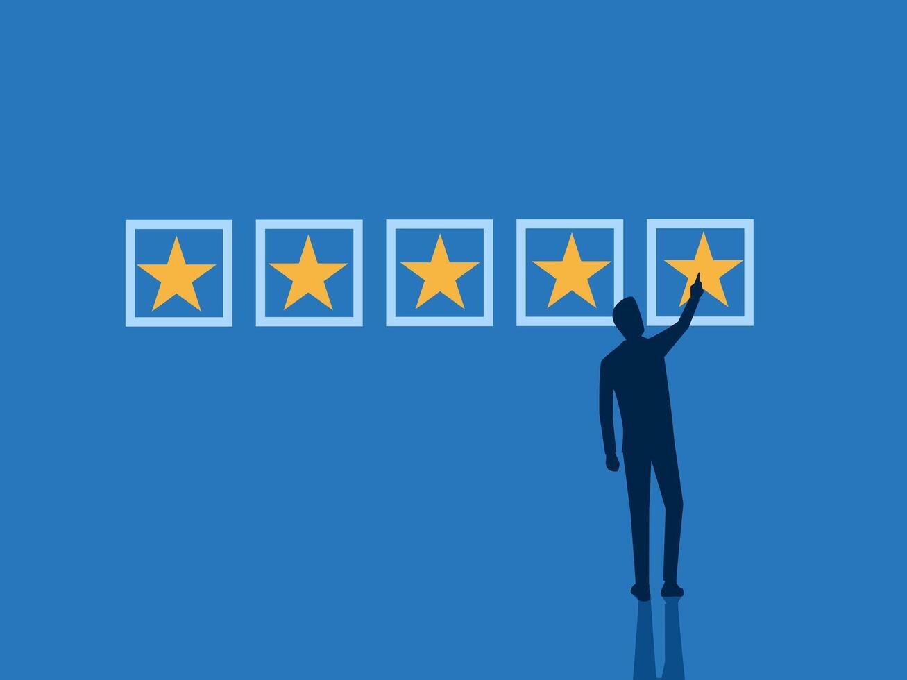 Quality score, give a rating, satisfaction, people give stars vector