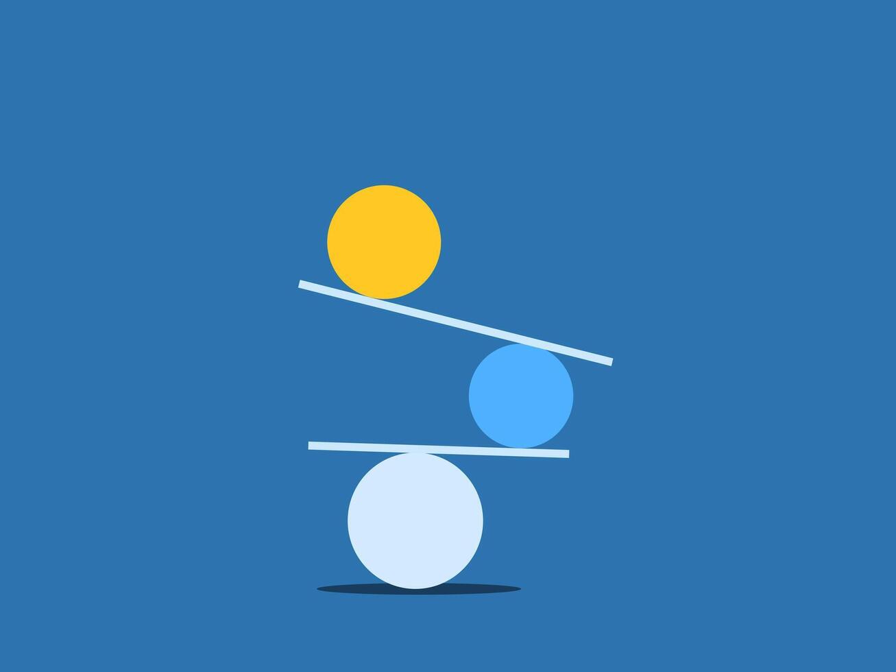 Spherical Rock on Life Balance on Scale vector