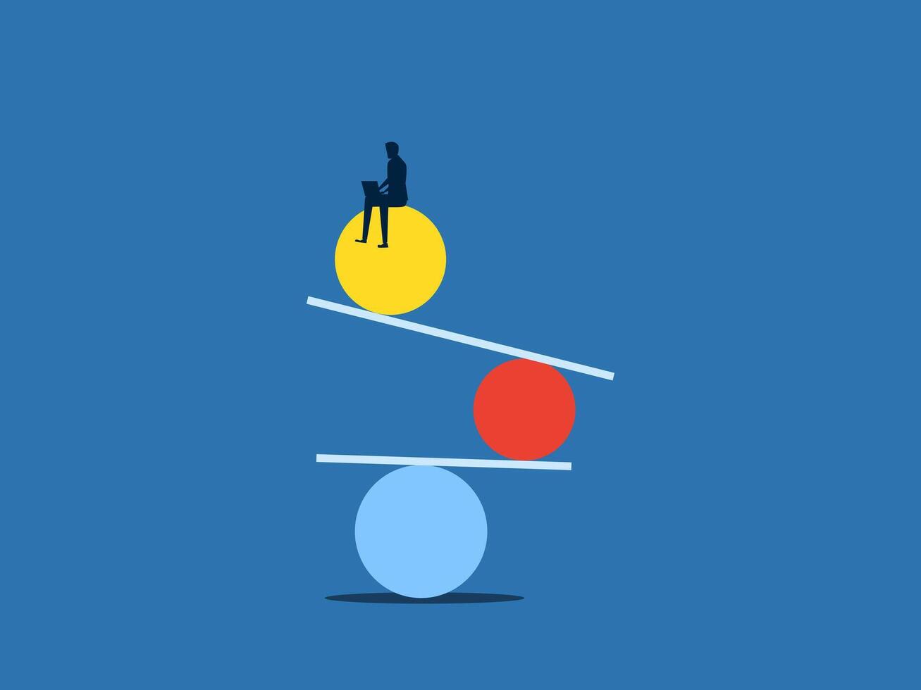 Career Opportunity, Businessman with Laptop on Work Life Balance vector