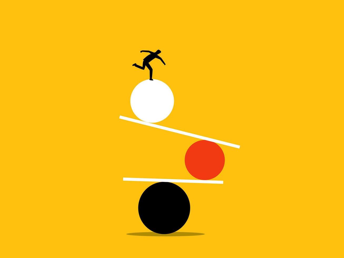 Businessman trying to balance life vector