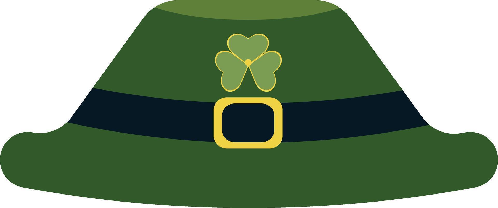 St Patricks Day Hat in Flat Design. vector