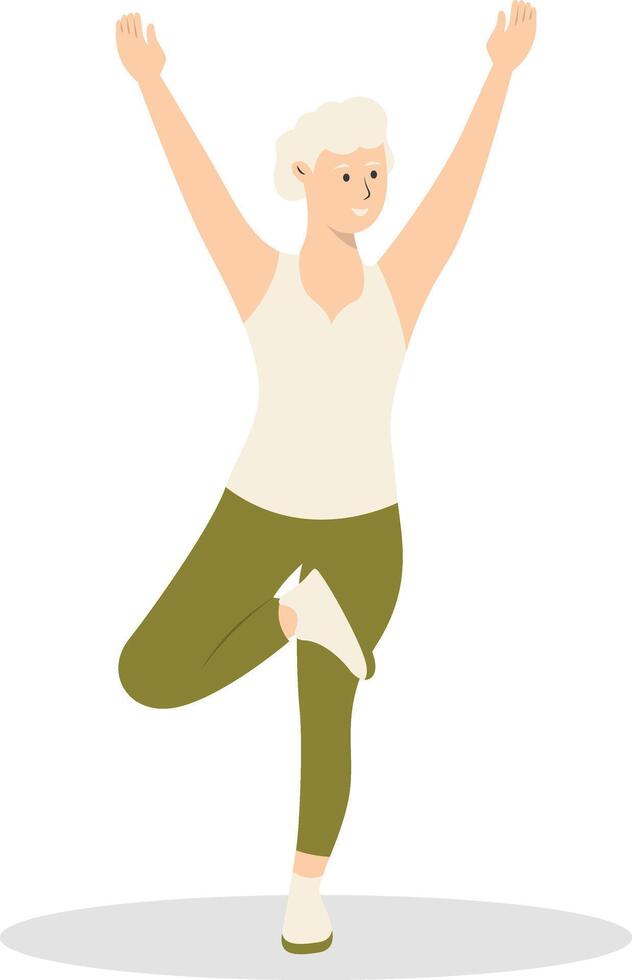 Illustration of Active Elderly Person on White Background vector