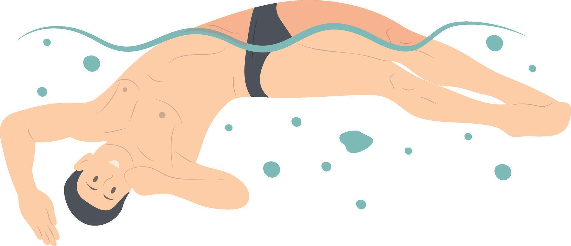 Swimming Man Illustration on White Background vector