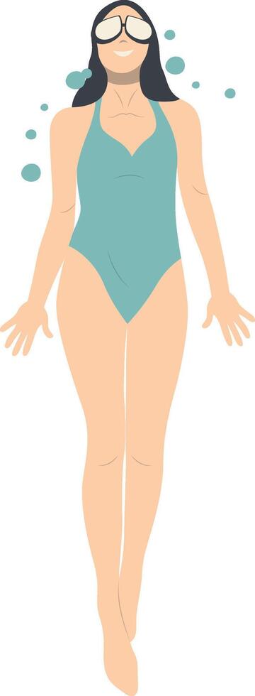 Swimming Woman Illustration vector
