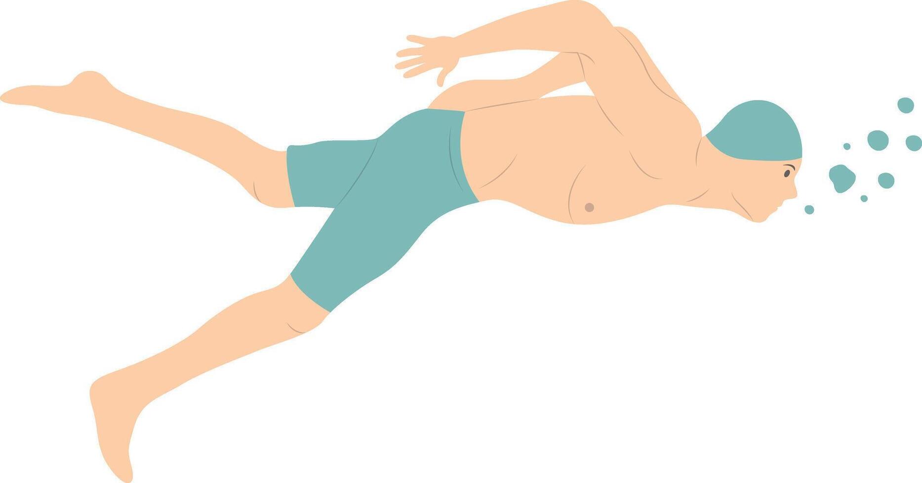 Swimming Man Illustration. vector