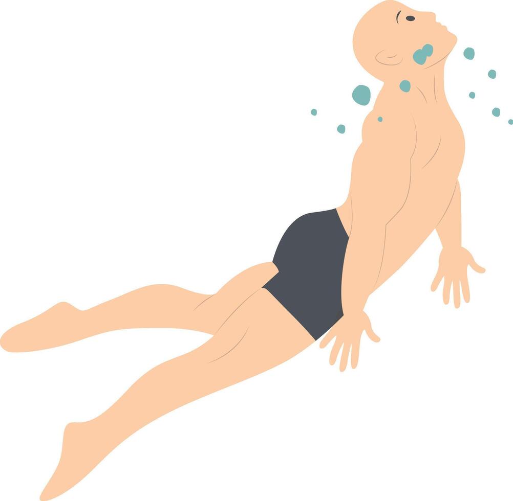 Swimming Man Illustration Isolated on White Background vector