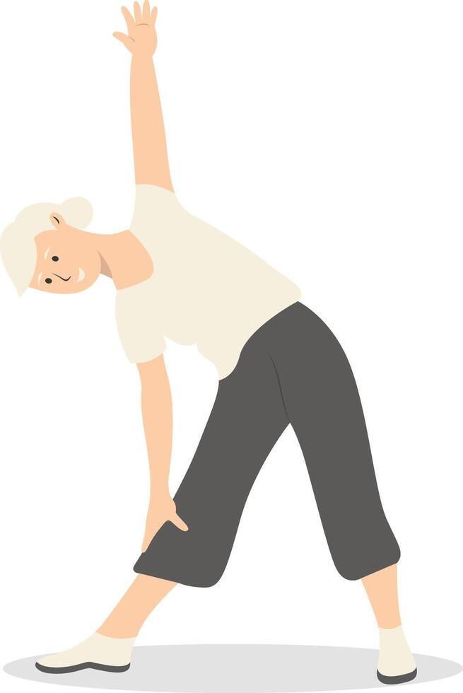 Illustration of Active Elderly Person with Flat Design vector