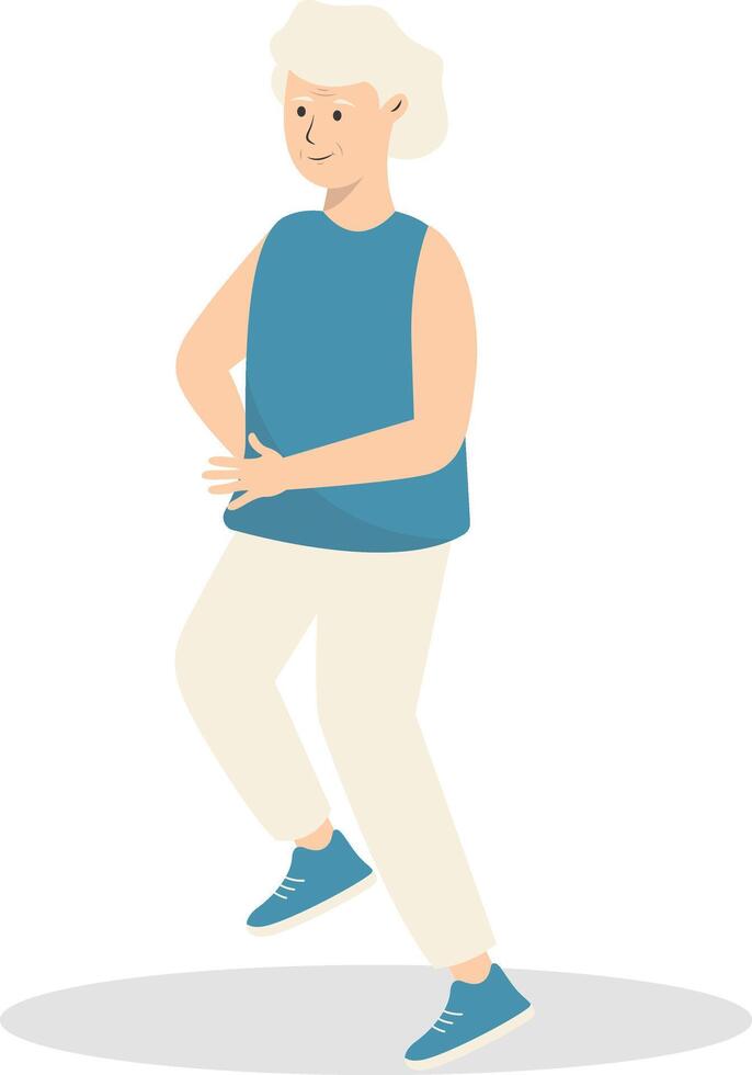 Illustration of Active Elderly Person in Flat Design. vector