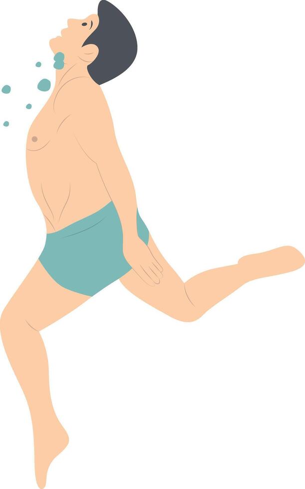 Swimming Man Illustration with Flat Design vector