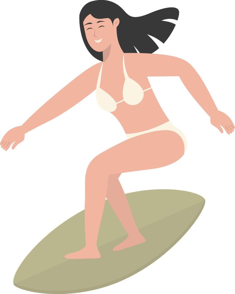 Illustration of People Surfing Activities in Flat Design. vector