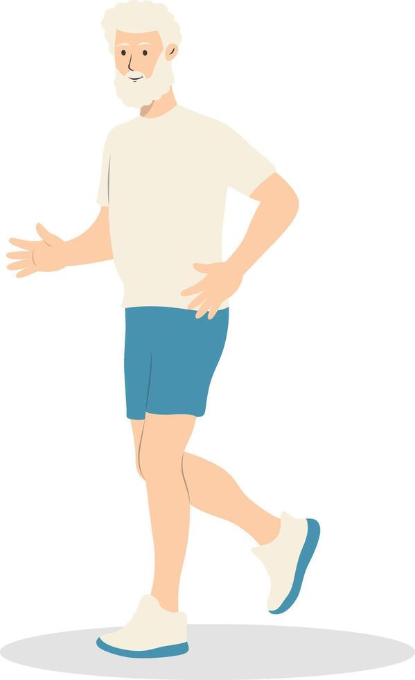 Illustration of Active Elderly Person in Cartoon Design Concept vector