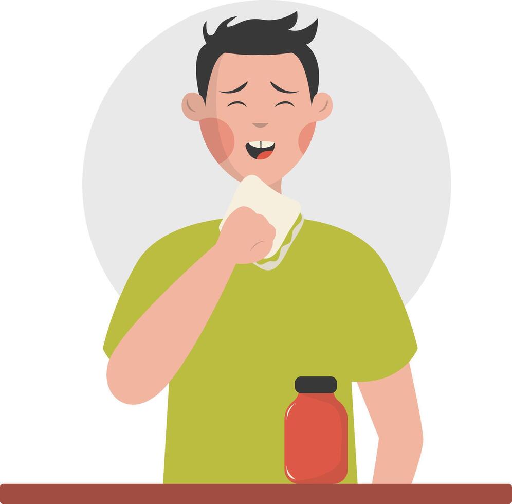 People Eating Delicious Food. vector