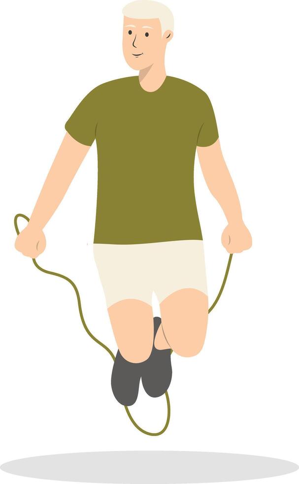 Illustration of Active Elderly Person with Flat Cartoon Design. vector