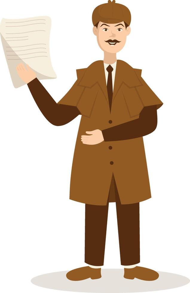 Detective Profession Illustration Isolated on White Background vector