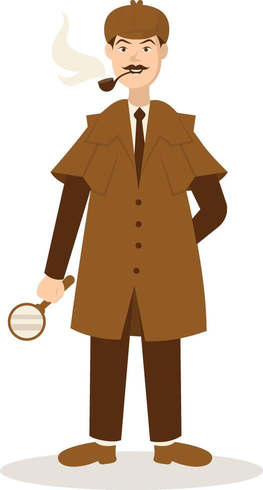 Detective Profession Illustration Isolated on White Background. vector