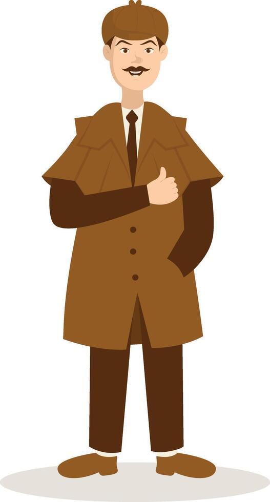 Detective Profession Illustration in Flat Design. vector