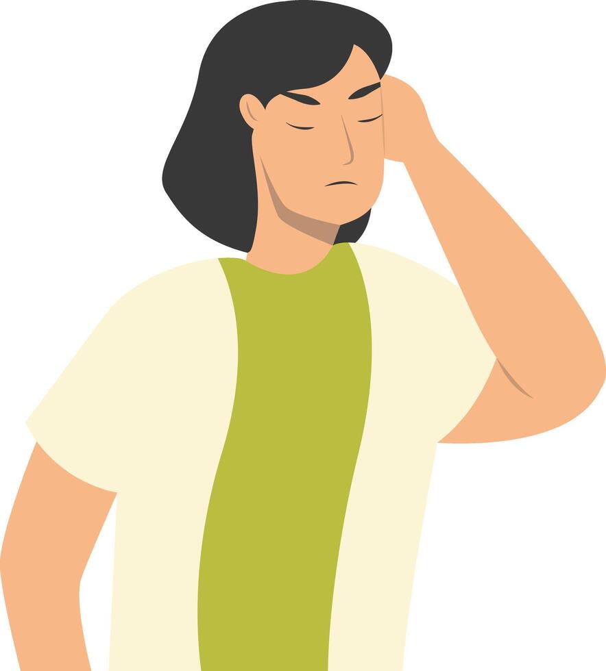 Woman Confused and Thinking vector