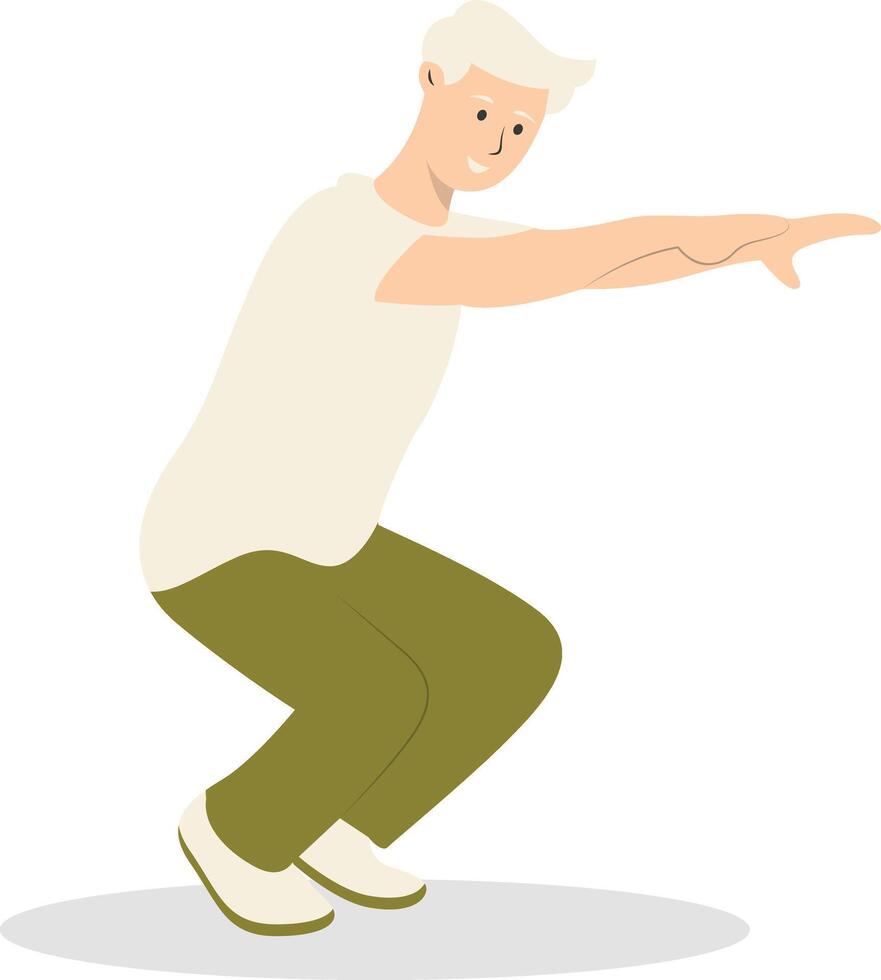 Illustration of Active Elderly Person with Flat Cartoon Design vector