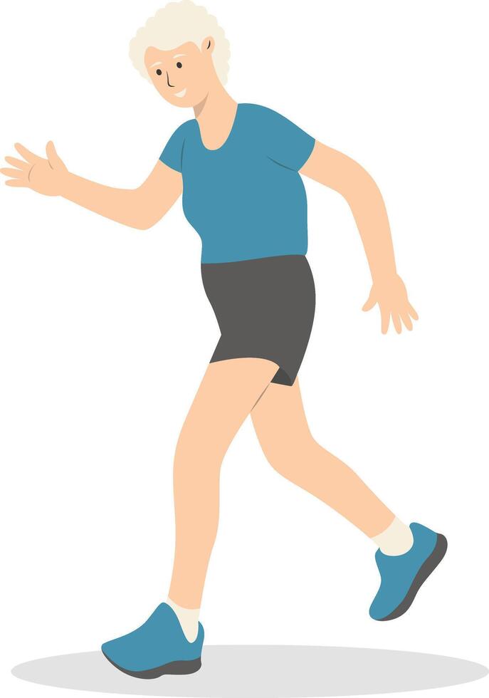 Illustration of Active Elderly Person in Flat Design vector
