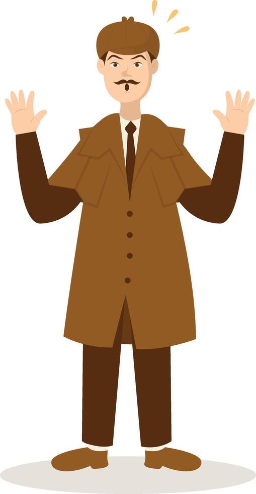 Detective Profession Illustration with Cartoon Design vector