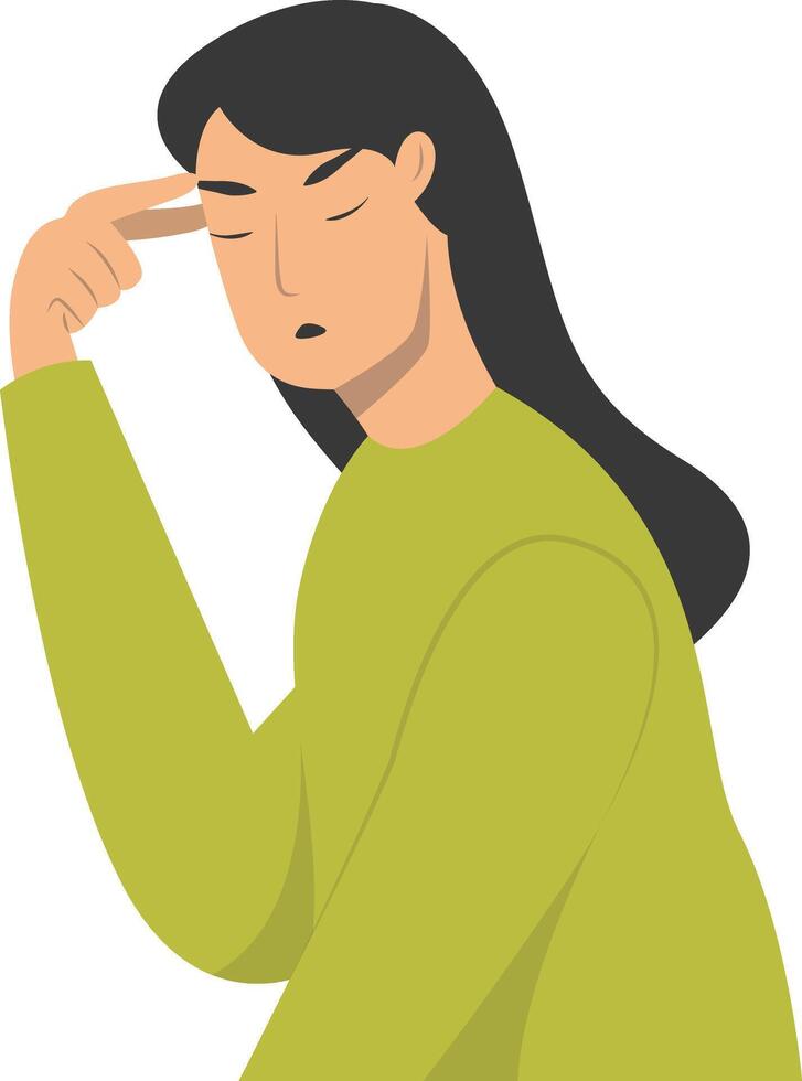 Woman Confused and Thinking. vector