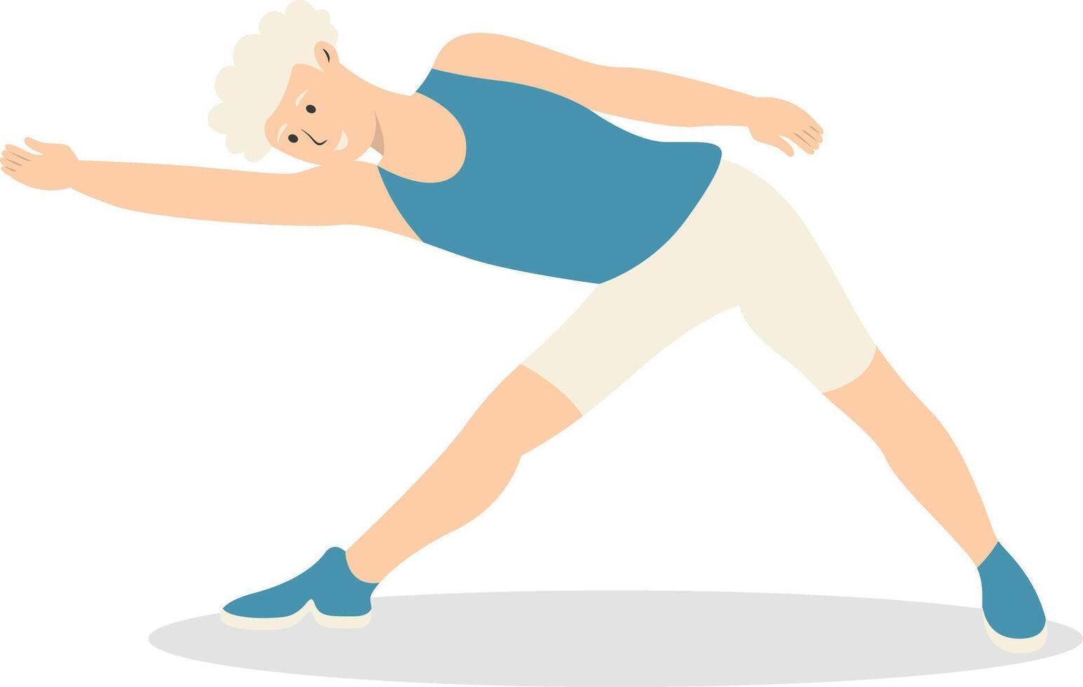 Illustration of Active Elderly Person with Cartoon Design Concept. vector