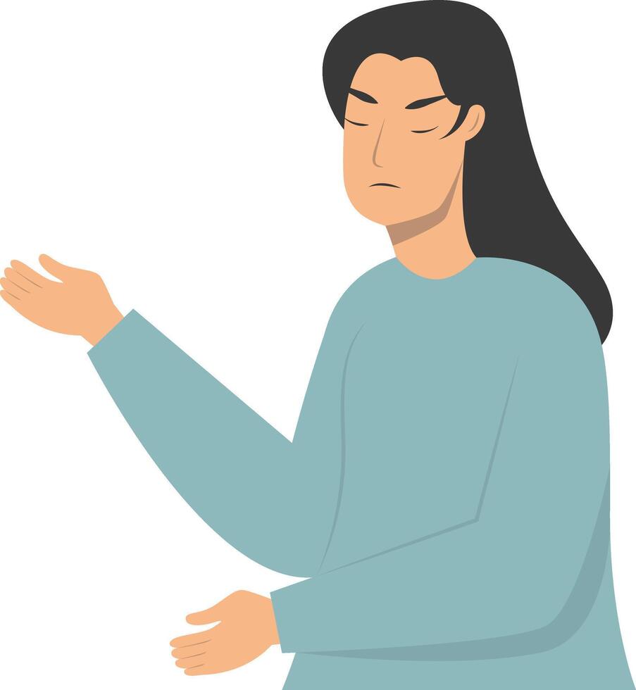 Illustration of Woman Confused and Thinking on White Background vector