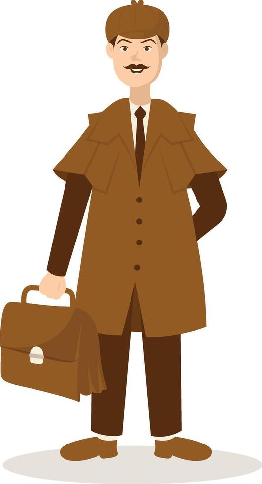 Detective Profession Illustration in Cartoon Design vector